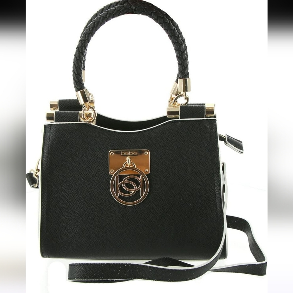 💥Sale💥bebe Black Kate Shopper 2 Way Crossbody And Braided Rope Handle Bag